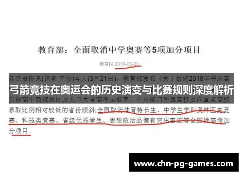 弓箭竞技在奥运会的历史演变与比赛规则深度解析