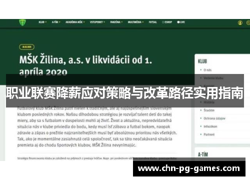 职业联赛降薪应对策略与改革路径实用指南